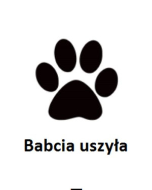 Wszywka metka Babcia uszyła Łapa 5x4 cm 10 szt.