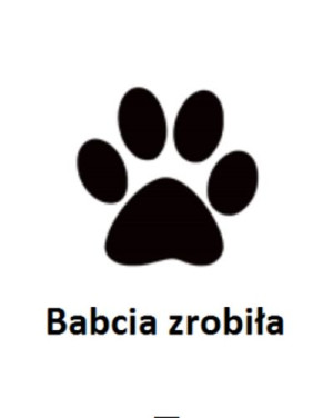 Wszywka metka Babcia zrobiła Łapa 5x4 cm 10 szt.