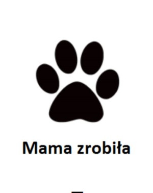 Wszywka metka Mama zrobiła Łapa 5x4 cm 10 szt.