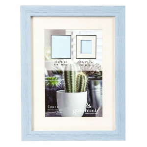 Ramka 15x20 z passepartout 10x15 jasnoniebieska
