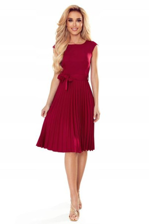 Elegancka Sukienka Plisowana Krótki Rękaw
