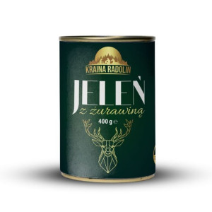 KRAINA RADOLIN karma mokra JELEŃ z żurawiną 400g