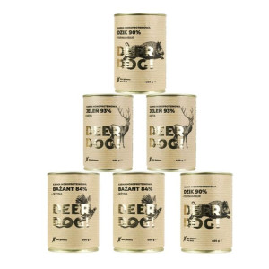 Deer Dog karma mokra dla psa MIX smaków 6 puszek 400g