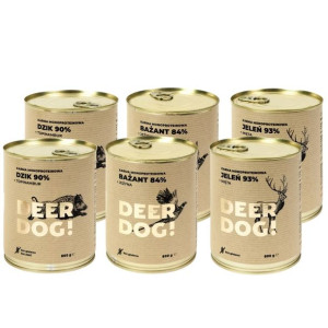 Deer Dog karma mokra dla psa MIX smaków 6 puszek 800g