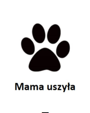 Wszywka metka Mama uszyła Łapa 5x4 cm 10 szt.