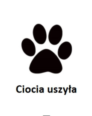 Wszywka metka Ciocia uszyła Łapa 5x4 cm 10 szt.