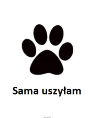 Wszywka metka Sama uszyłam Łapa 5x4 cm 10 szt.