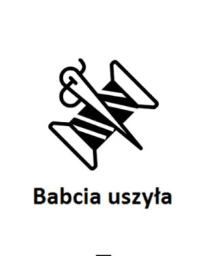 Wszywka metka Babcia uszyła Szpula 5x4 cm 10 szt.