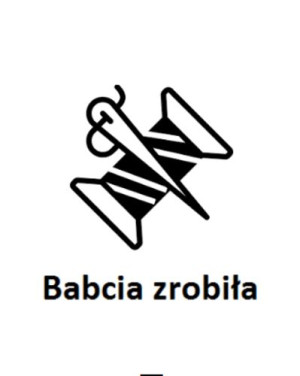 Wszywka metka Babcia zrobiła Szpula 5x4 cm 10 szt.