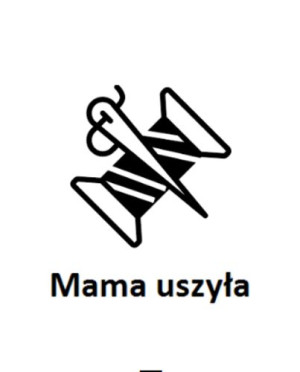 Wszywka metka Mama uszyła Szpula 5x4 cm 10 szt.