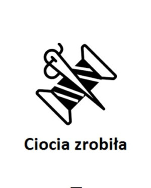 Wszywka metka Ciocia zrobiła Szpula 5x4 cm 10 szt.