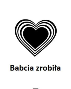Wszywka metka Babcia zrobiła Serce 5x4 cm 10 szt.