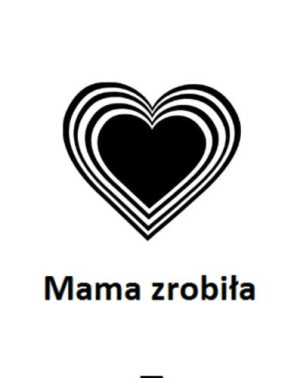 Wszywka metka Mama zrobiła Serce 5x4 cm 10 szt.