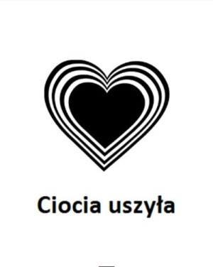 Wszywka metka Ciocia uszyła Serce 5x4 cm 10 szt.