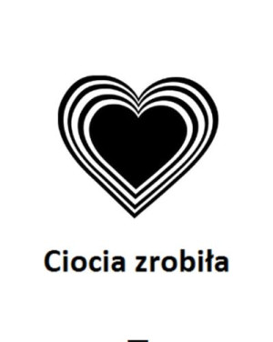 Wszywka metka Ciocia zrobiła Serce 5x4 cm 10 szt.