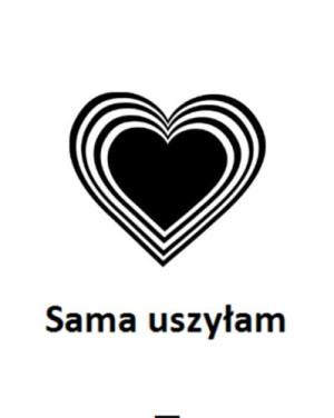 Wszywka metka Sama uszyłam Serce 5x4 cm 10 szt.