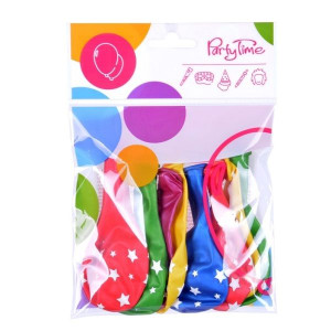 Balony w gwiazdki mix kolorów 28cm 5 sztuk KB8519