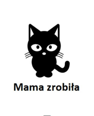 Wszywka metka Mama zrobiła Kot 5x4 cm 10 szt.