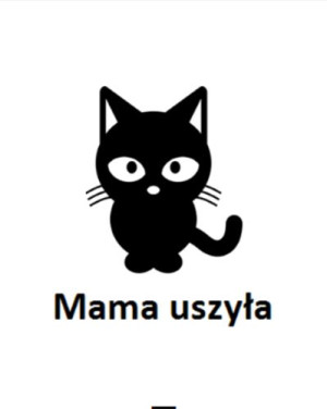 Wszywka metka Mama uszyła Kot 5x4 cm 10 szt.