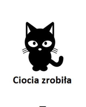 Wszywka metka Ciocia zrobiła Kot 5x4 cm 10 szt.