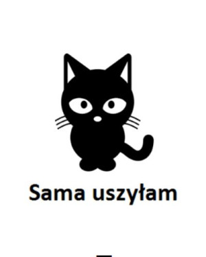 Wszywka metka Sama uszyłam Kot 5x4 cm 10 szt.