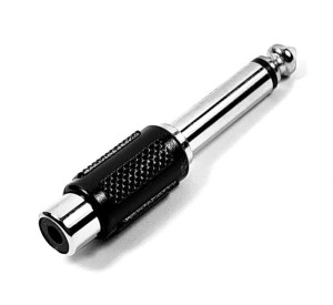 Przejście Jack: wtyk 6.3 mono-gniazdo RCA plast x2