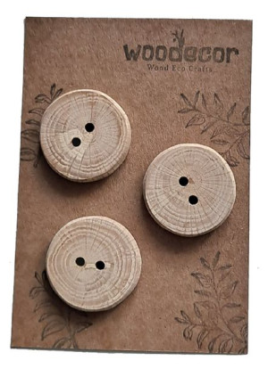 Guziki drewniane bukowe Woodecor 29 mm