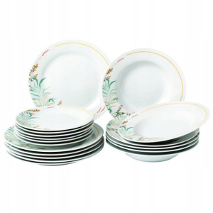 Komplet Talerzy Serwis Obiadowy Porcelana 18el