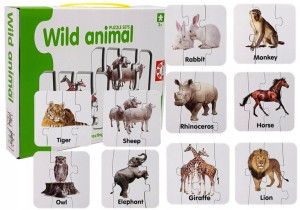 Puzzle Edukacyjne Dzikie Zwierzęta 10el
