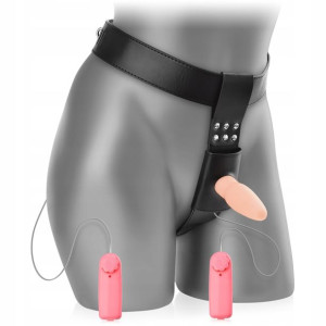 Skórzana Uprząż Strap-on Sex Penis + Korek Analny