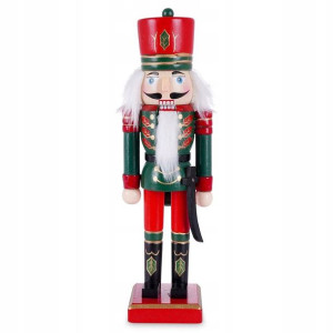 Figurka dziadek do orzechów drewniana ozdoba 25 cm