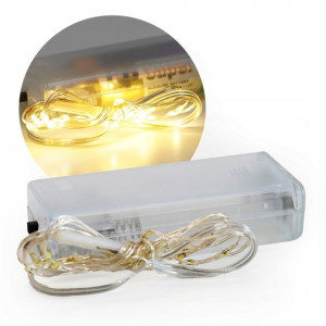 Lampki 20 Led Białe Ciepłe Na Cienkim Drucie