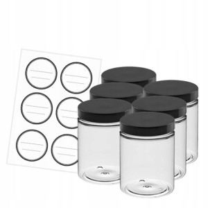 6x Pojemnik Słoiczek 250ml Na Przyprawy Etykietki