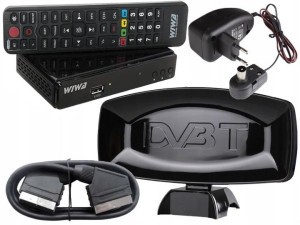 Kompletny Zestaw Dvb-t/t2 Tuner Antena Kabel Euro