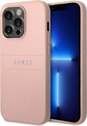Etui Guess GUHCP14LPSASBPI Apple iPhone 14 Pro różowy/pink Saffiano Strap