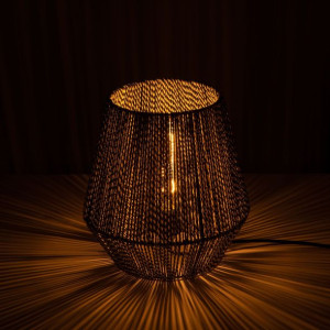 Lampa stojąca strunowa pleciona BOHO czarna