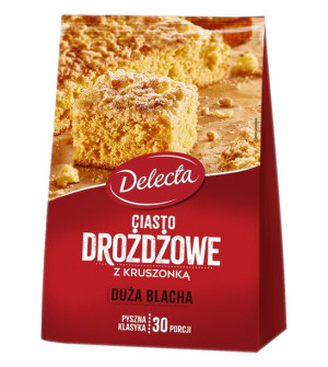Ciasto DELECTA drożdżowe z kruszonką mieszanka do wypieku ciasta 600 g