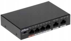 Switch PFS3006-4ET-60 DAHUA 6x RJ45 4xPoE 2xUplink