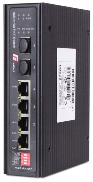 Switch Poe Getfort Przemysłowy 4ge + 2sfp (-40/80)