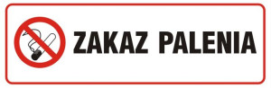 Naklejka Znak ZAKAZ PALENIA 30x10 cm