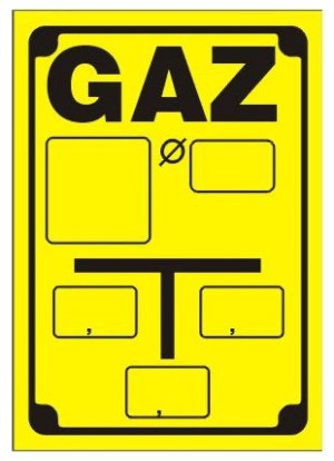 Tablica Orientacyjna dla Gazociągu GAZ 14x20cm