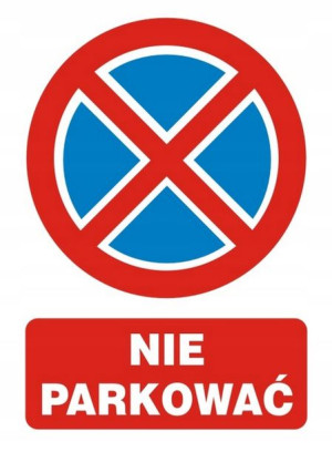 Tablica Znak Nie Parkować 35x25 Cm Wytrzymałe Pcv