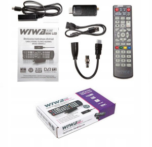 Tuner DVB-T2 Wiwa Mini dekoder tv naziemnej H.265