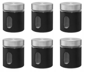 Pojemnik Czarny Na Przyprawy Żywność 6 X 320 Ml