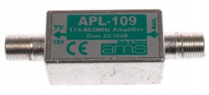 Wzmacniacz Antenowy Apl-109 Wzmocnienie 27-29 Db