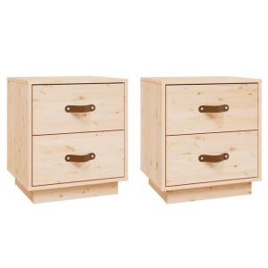 Szafki nocne, 2 szt., 40x34x45 cm, lite drewno sosnowe