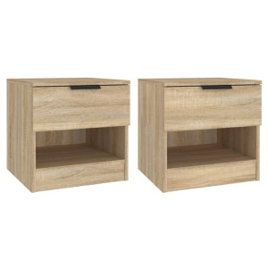 Szafki nocne, 2 szt., dąb sonoma, materiał drewnopochodny