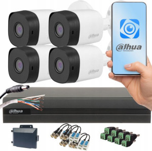 Zestaw Monitoring 4 Kamery Rejestrator Cctv Dahua