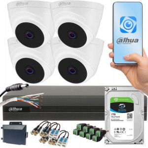 Zestaw Monitoringu Dahua Xvr 16ch 4x Kamera Hdd
