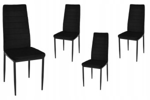 4 TAPICEROWANE krzesła do salonu JADALNI welurowe krzesła w stylu LOFT